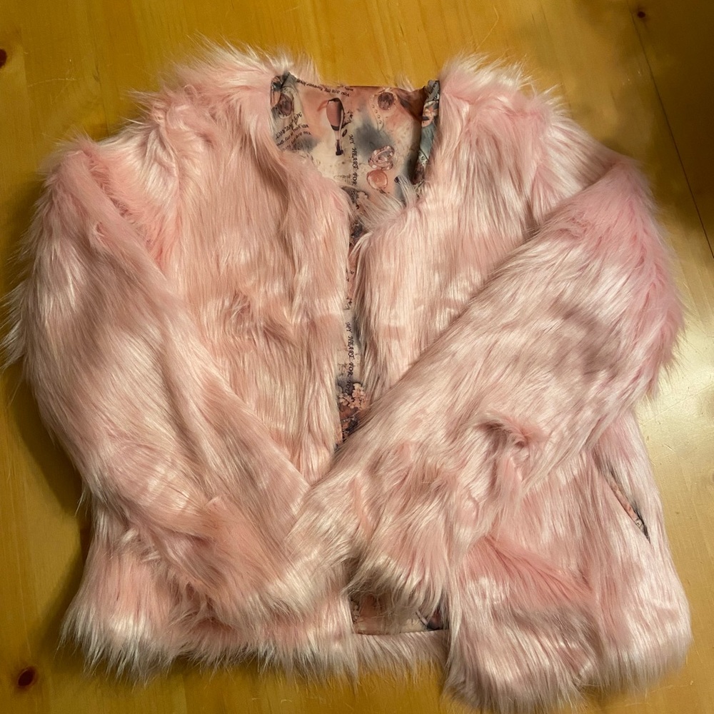 PINK FAUX FUR JACKET